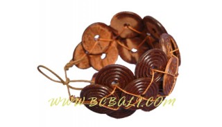 Bracelets Wood Coco Palm Hand Carving